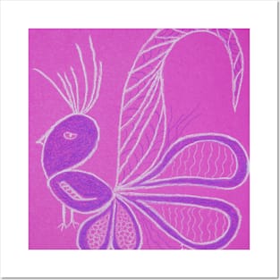 Oiseau rose Posters and Art